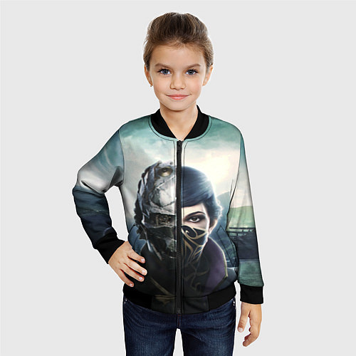 Детский бомбер Dishonored - Эмили Колдуин / 3D-Черный – фото 4