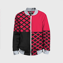 Детский бомбер Черно-красный геометрический узор