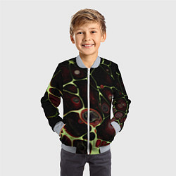 Бомбер детский Кислотные разломы на поверхности, цвет: 3D-серый — фото 2