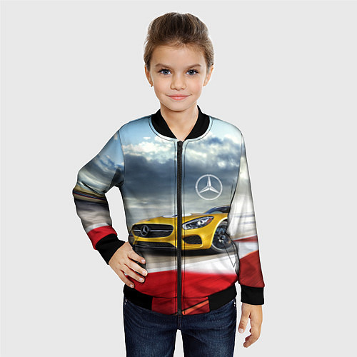Детский бомбер Mercedes AMG V8 Biturbo на трассе / 3D-Черный – фото 4
