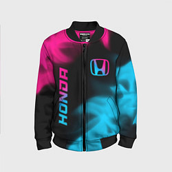 Бомбер детский Honda - neon gradient: надпись, символ, цвет: 3D-черный