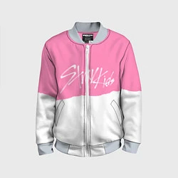 Бомбер детский Stray Kids pink and white, цвет: 3D-серый