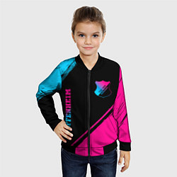 Бомбер детский Hoffenheim - neon gradient: надпись, символ, цвет: 3D-черный — фото 2