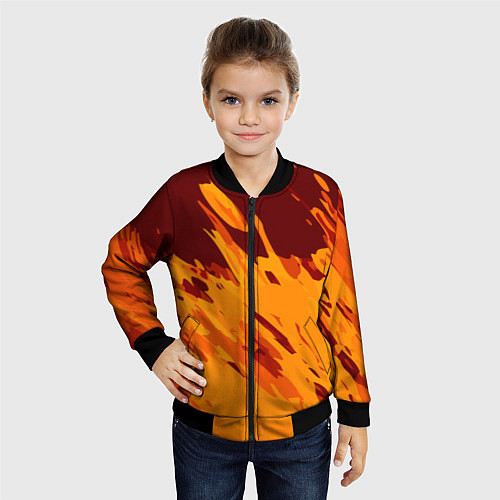 Детский бомбер Лава - брызги / 3D-Черный – фото 4