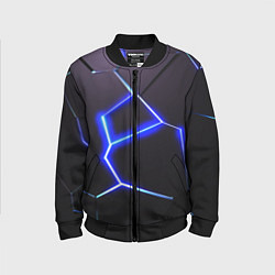 Бомбер детский Неоновый разлом плит, цвет: 3D-черный