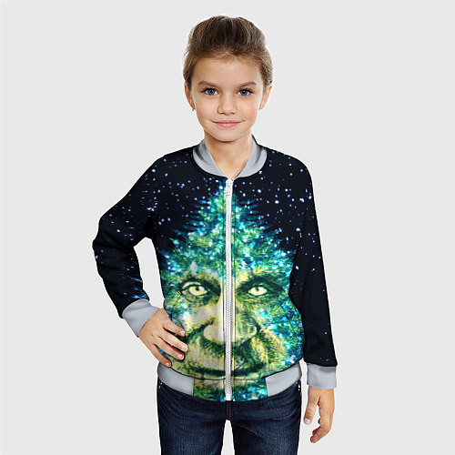 Детский бомбер Мудрое Новогоднее Дерево / 3D-Серый – фото 4