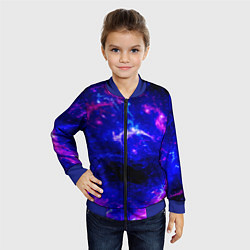 Бомбер детский Неоновый космос со звездами, цвет: 3D-синий — фото 2