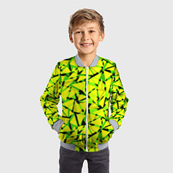 Бомбер детский Желтый геометрический узор, цвет: 3D-серый — фото 2