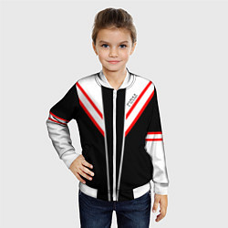 Бомбер детский FIRM черная с белым углом, цвет: 3D-белый — фото 2