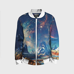 Бомбер детский Горы и бескрайний космос, цвет: 3D-белый