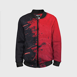 Детский бомбер Черное и красное