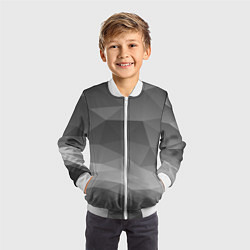 Бомбер детский Серый геометрический объёмный паттерн, цвет: 3D-белый — фото 2