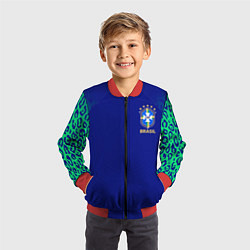 Бомбер детский Форма сборной Бразилии ЧМ 2022 гостевая, цвет: 3D-красный — фото 2