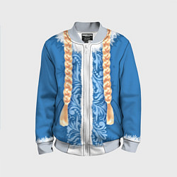 Бомбер детский Снегурка с косами, цвет: 3D-серый