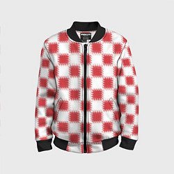 Бомбер детский Красно-белый узор, цвет: 3D-черный