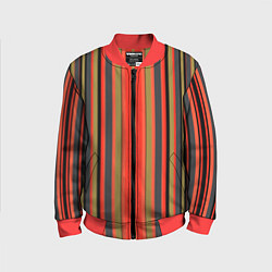 Детский бомбер Вертикальные полосы в оранжево-коричневых тонах