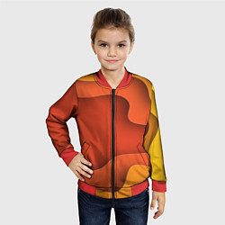 Бомбер детский Оранжево-жёлтый разлом, цвет: 3D-красный — фото 2