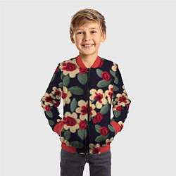 Бомбер детский Эффект яркой вышивки, цвет: 3D-красный — фото 2