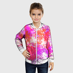 Бомбер детский Разбрызганная красная краска - светлый фон, цвет: 3D-белый — фото 2