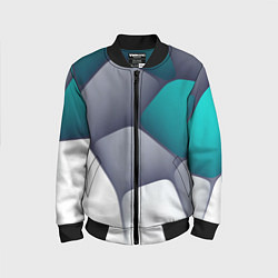 Детский бомбер Серо-бело-синий каменный паттерн