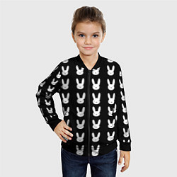 Бомбер детский Bunny pattern black, цвет: 3D-черный — фото 2