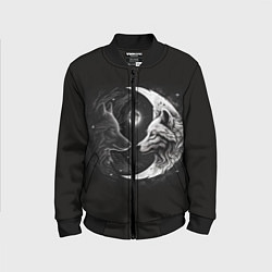 Детский бомбер Волки инь-янь луна