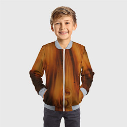 Бомбер детский Абстрактная огненно-деревянная броня, цвет: 3D-серый — фото 2