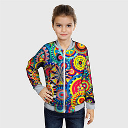 Бомбер детский Психоделика калейдоскоп, цвет: 3D-серый — фото 2