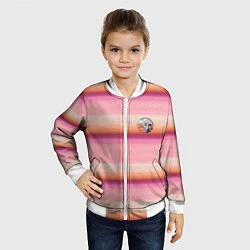 Бомбер детский Энид Синклер с Уэнсдей Аддамс - текстура свитера, цвет: 3D-белый — фото 2