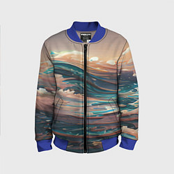 Бомбер детский Необъятный океан, цвет: 3D-синий
