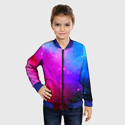 Бомбер детский Космическая абстракция, цвет: 3D-синий — фото 2