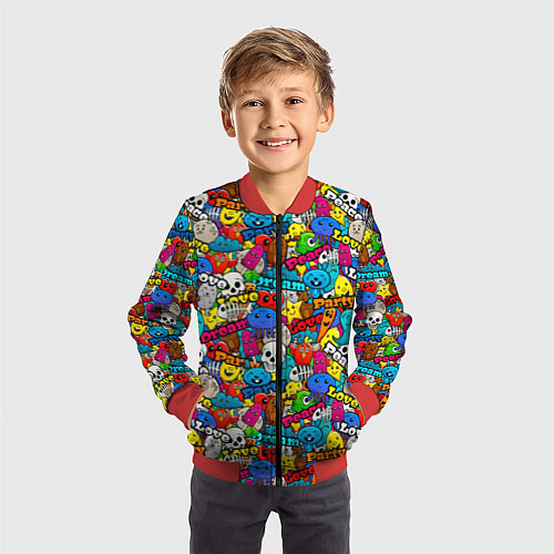 Детский бомбер Dream party / 3D-Красный – фото 3