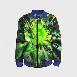 Бомбер детский Fractal green explosion, цвет: 3D-синий