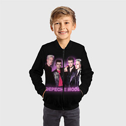 Бомбер детский 80s Depeche Mode neon, цвет: 3D-черный — фото 2