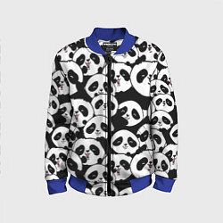 Бомбер детский Весёлые панды, цвет: 3D-синий