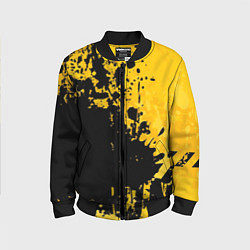 Детский бомбер Пятна черной краски на желтом фоне