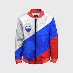 Бомбер детский Сердечко - Россия, цвет: 3D-красный