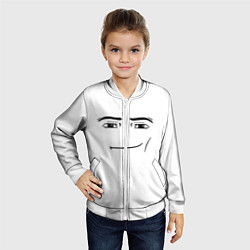 Бомбер детский Одежда Man Face Roblox, цвет: 3D-белый — фото 2