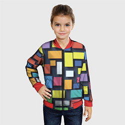 Бомбер детский Тетрис цветные кубики, цвет: 3D-красный — фото 2