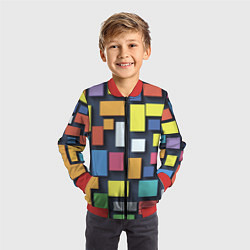Бомбер детский Тетрис цветные кубики, цвет: 3D-красный — фото 2