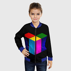 Бомбер детский Многосторонний цветной куб, цвет: 3D-синий — фото 2