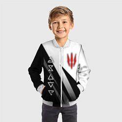 Бомбер детский The witcher - знаки, цвет: 3D-белый — фото 2