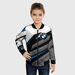 Бомбер детский БМВ - спортивная униформа, цвет: 3D-черный — фото 2