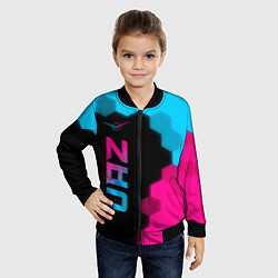Бомбер детский UAZ - neon gradient: по-вертикали, цвет: 3D-черный — фото 2