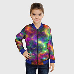 Бомбер детский Яркий неоновый космос, цвет: 3D-синий — фото 2
