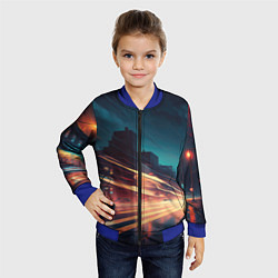 Бомбер детский Городской трафик, цвет: 3D-синий — фото 2