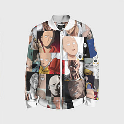 Бомбер детский Saitama - many faces, цвет: 3D-белый