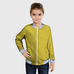 Бомбер детский Рябь - зеленовато-желтый и фиолетовый - узор Хуф и, цвет: 3D-серый — фото 2