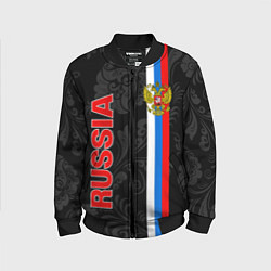 Бомбер детский Russia black style, цвет: 3D-черный