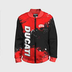 Бомбер детский Ducati - красная униформа с красками, цвет: 3D-красный